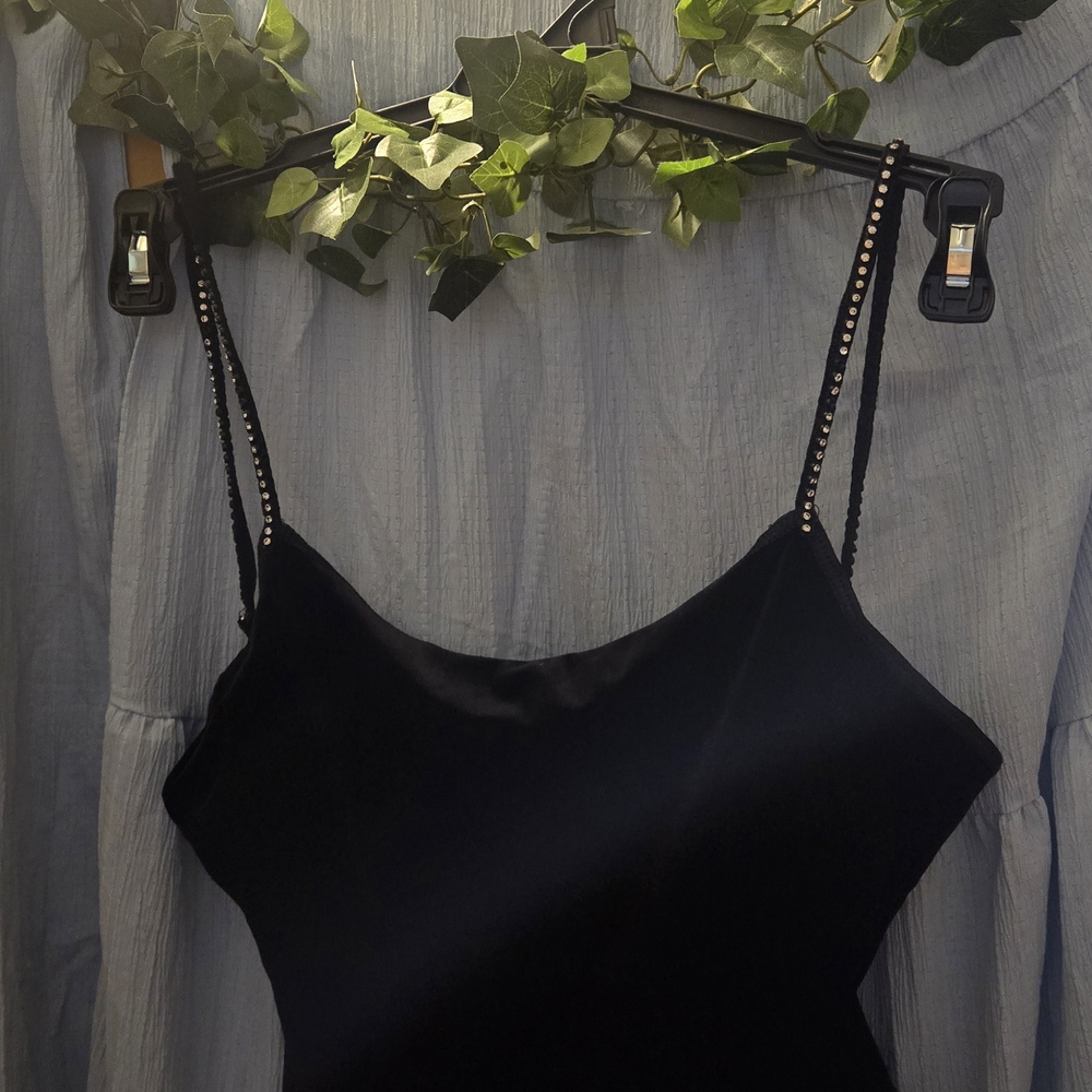 Elegant Black Spaghetti Strap Dress
